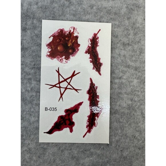 10 Sheet Halloween Temporary Tattoo Stickers Fake Blood Wound Scar Costume Props - Picture 12 of 12